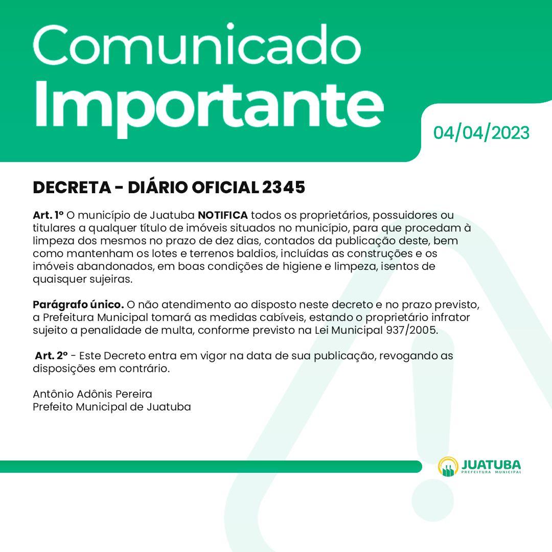 ATENÇÃO, COMUNICADO IMPORTANTE.