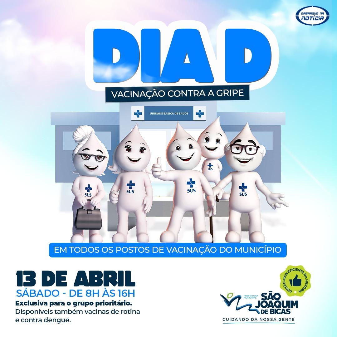 Dia 'D' de vacinação contra a gripe para grupo prioritário será neste sábado (13)