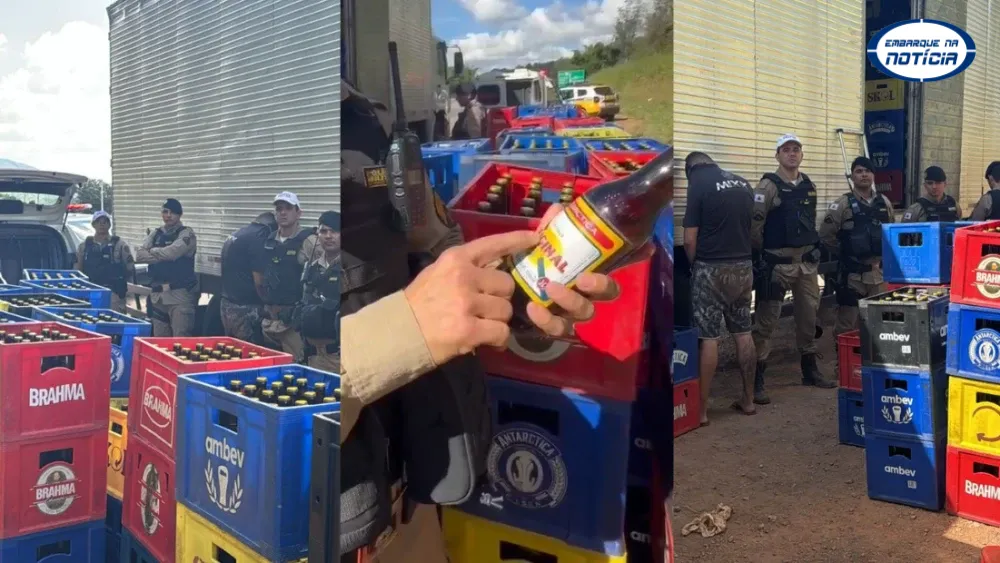 Dupla é presa com mais de 10 mil litros de cerveja falsificada na MG-050