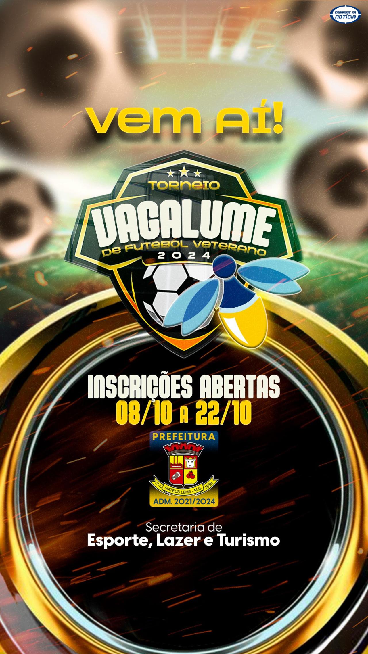 Secretária de Esporte de Mateus Leme abre inscrições para o  Torneio Vagalume de Veterano 2024