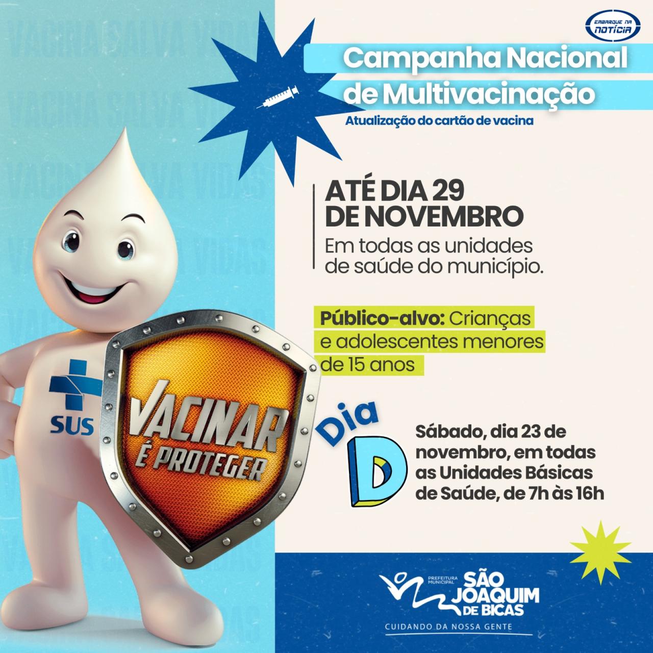 Secretaria de Saúde inicia Campanha Nacional de Multivacinação na cidade