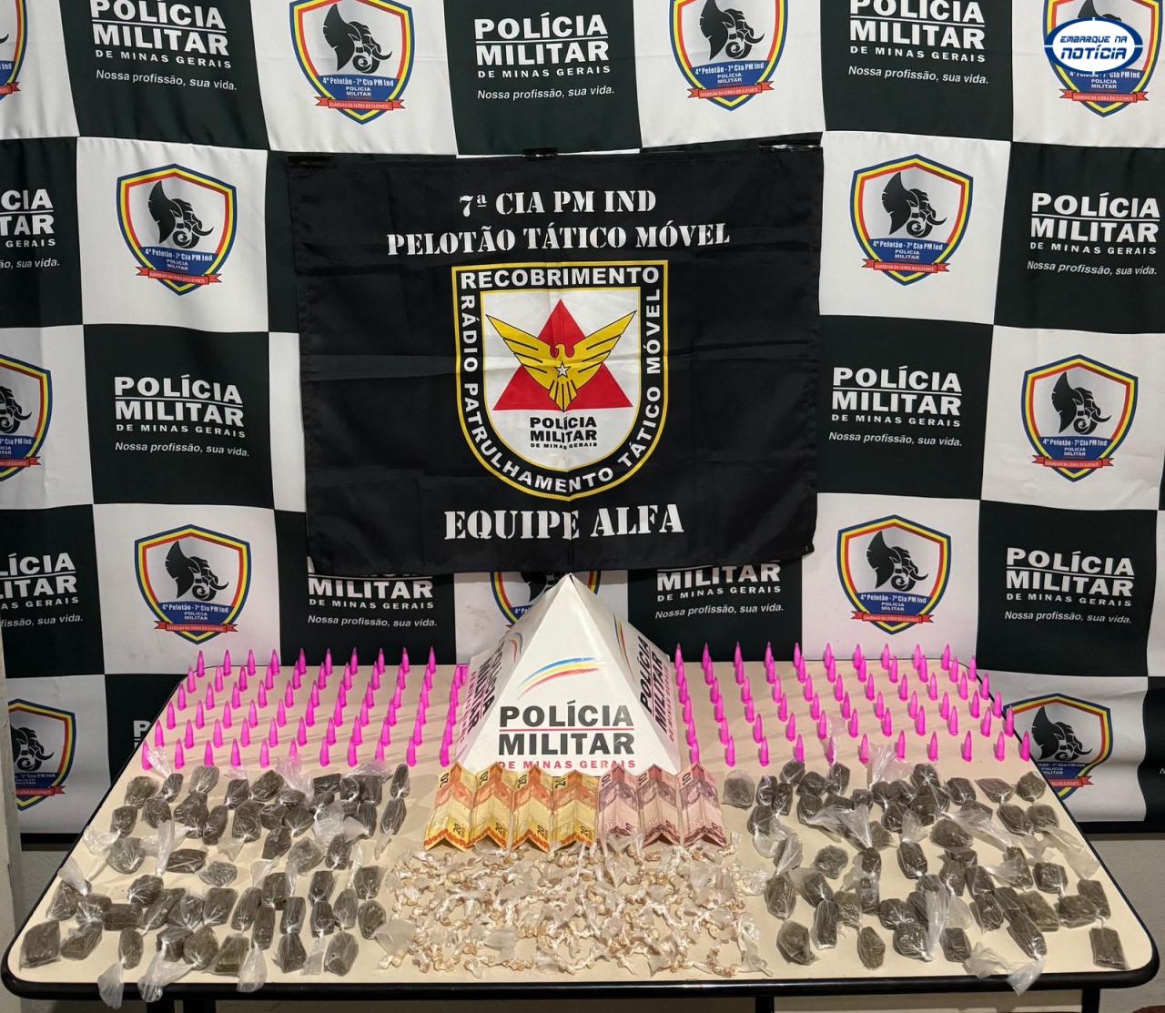 Polícia Militar apreende grande quantidade de drogas e detém menores em Mateus Leme