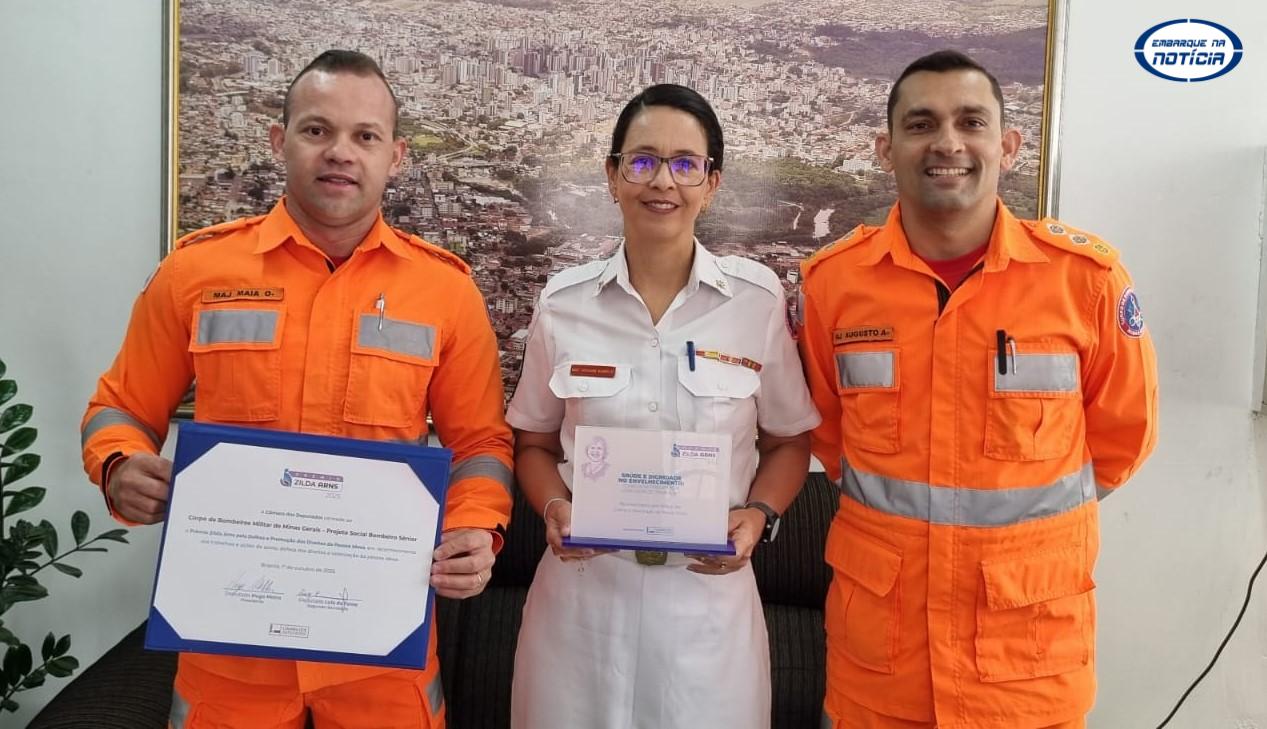 Projeto Bombeiro Sênior do Corpo de Bombeiros Militar de Minas Gerais recebe Prêmio Zilda Arns 2025