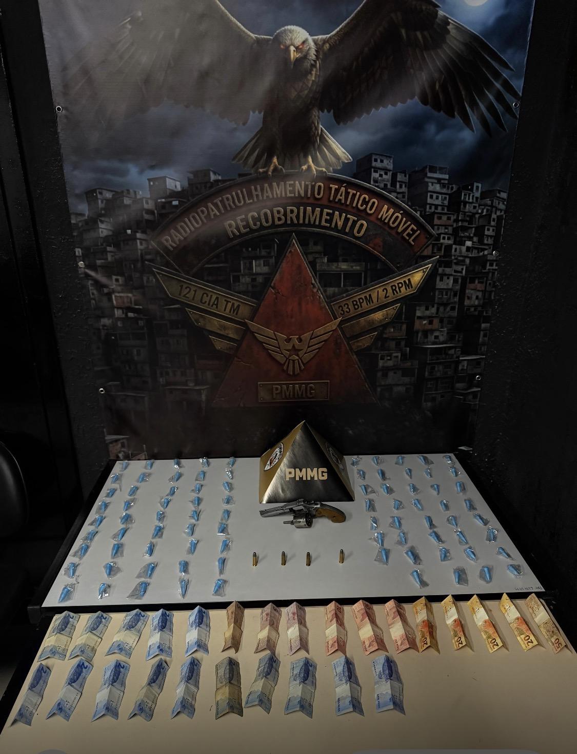 Homem é preso por tráfico de drogas e porte ilegal de arma em Betim