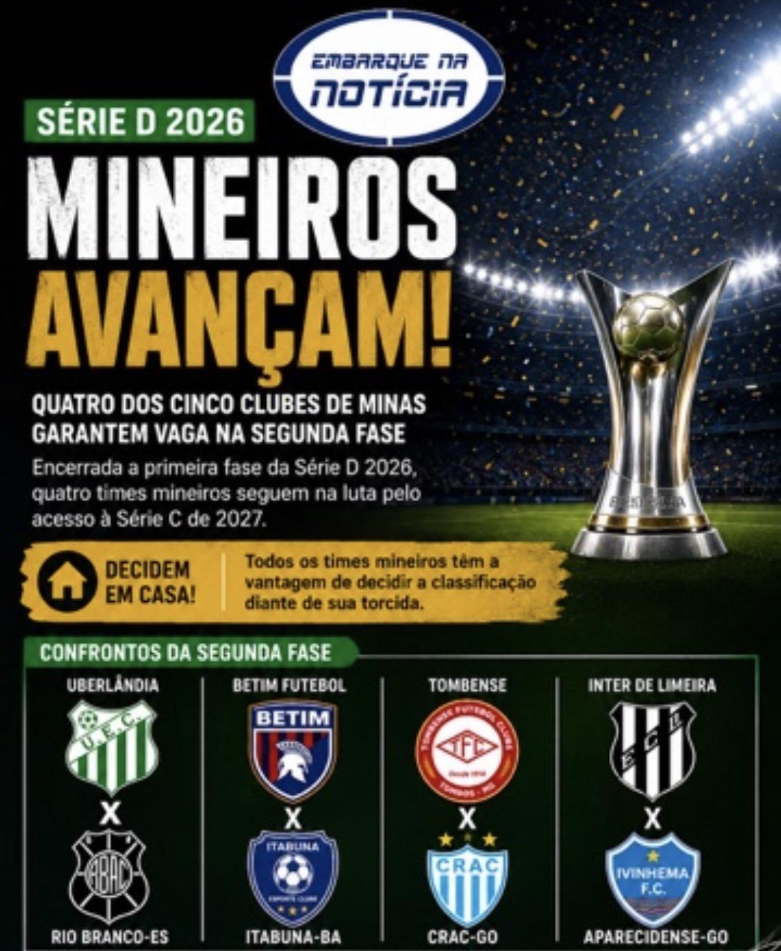 Série D: Minas Gerais coloca quatro representantes na segunda fase e sonha com acesso à Série C