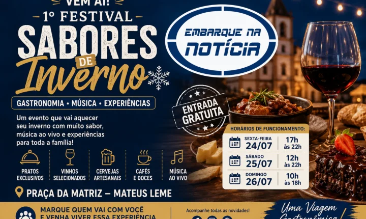 Festival Sabores de Inverno promete movimentar Mateus Leme com gastronomia, música e lazer