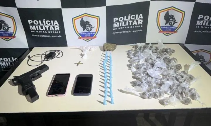 Homem é preso após perseguição policial com veículo roubado e apreensão de drogas em Mateus Leme
