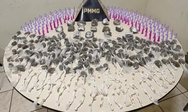 Polícia Militar prende suspeito por tráfico de drogas e apreende grande quantidade de entorpecentes em Juatuba