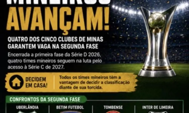 Série D: Minas Gerais coloca quatro representantes na segunda fase e sonha com acesso à Série C