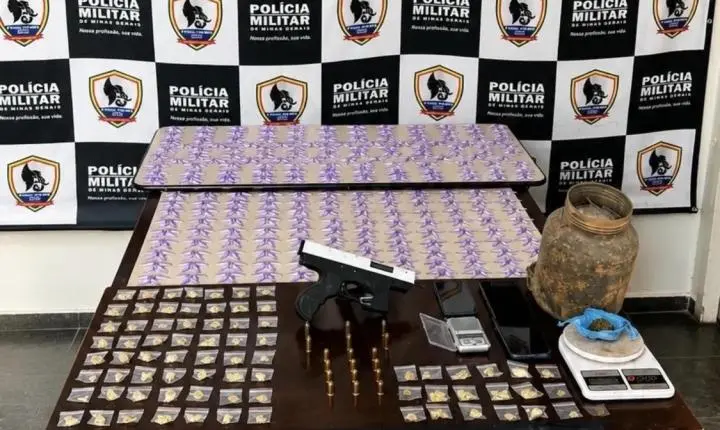 TRÁFICO DE DROGAS E POSSE ILEGAL DE ARMA TERMINAM COM PRISÃO EM FLAGRANTE